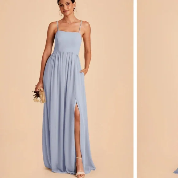 Birdy Grey | Dresses | Birdy Greyaugust Convertible Dresschiffon Dusty Blue  | Poshmark